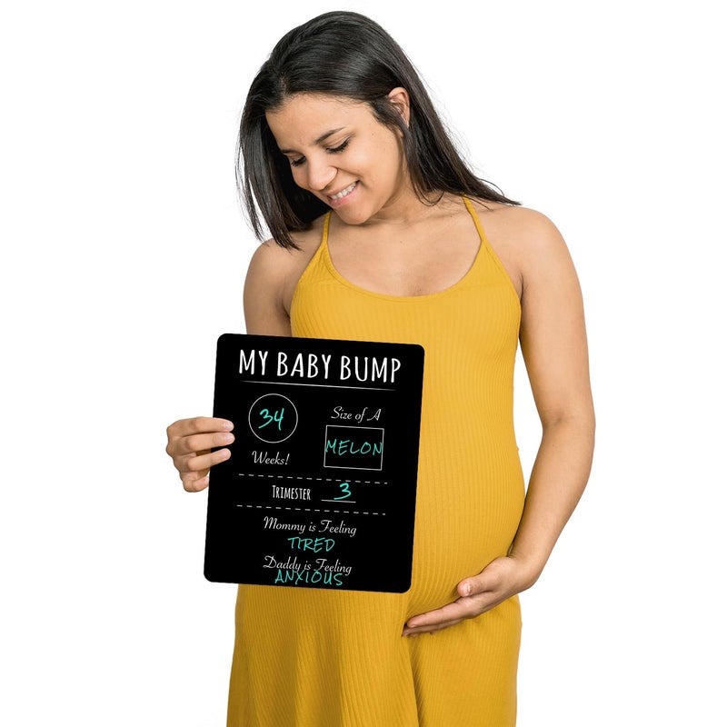 Canopy Street Pregnancy Timeline Sign/My Baby Bump Infant Chalkboard Style Milestone Photo Prop Board / 10" x 12" Baby Shower Present - Image 3